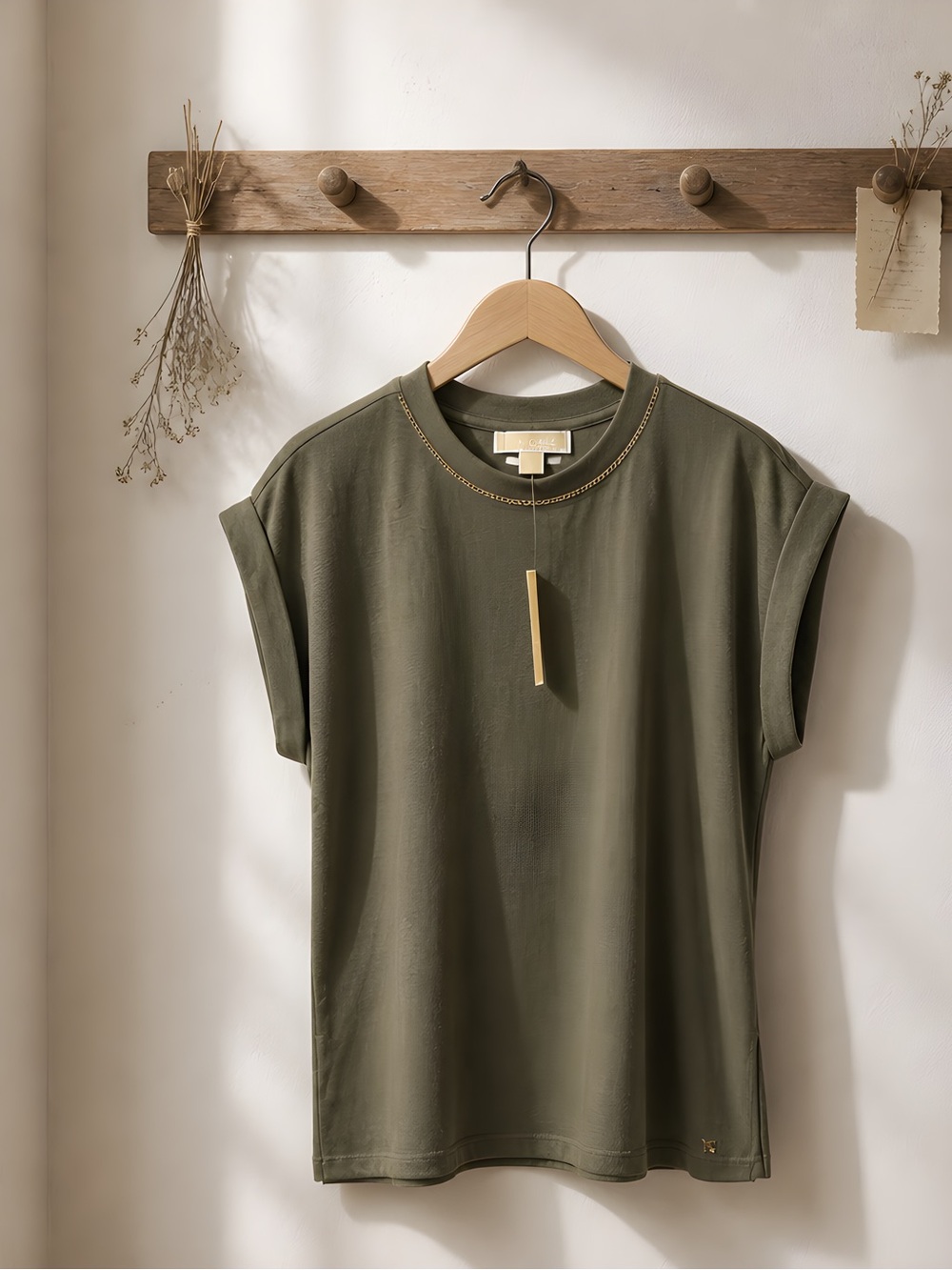 Michael Kors Olive Green Short Sleeve Tee - Picture 2 of 3
